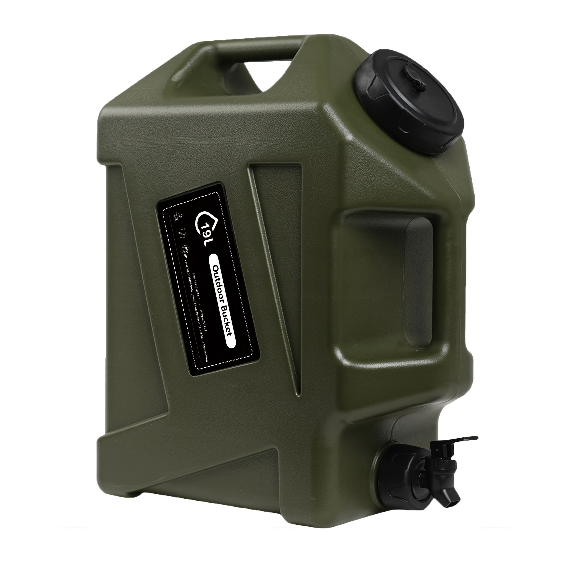 Water Jug with Spigot & 2 Handles – BPA Free PVC Water Container 2.6 to 5 Gal for Camping, RV, Hiking & Outdoor Water Storage, Multiple Colors & Sizes