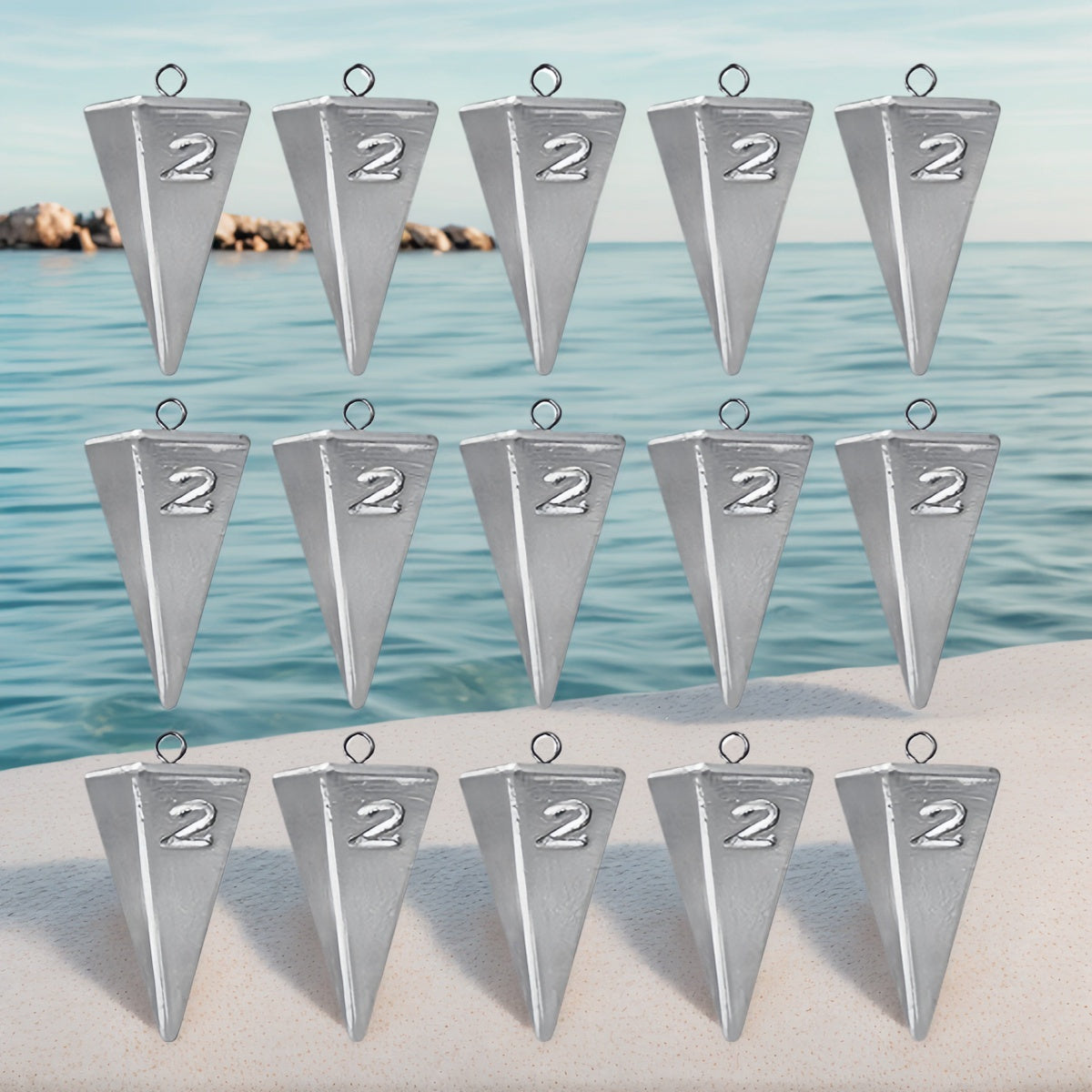 Pyramid Fishing Sinkers 1oz-10oz Multi-Pack Saltwater Freshwater Surf Bottom Fishing Weights for Bass Pompano Drum Croaker Sand-Perch Tackle Accessories