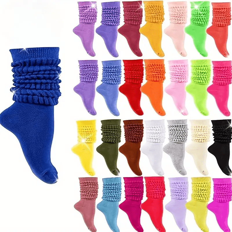 Women's Socks 14 Pairs Loose Soft Thick Mixed Color – All-Season Sports Leisure Machine Washable Cute Gift for Christmas Halloween Birthday