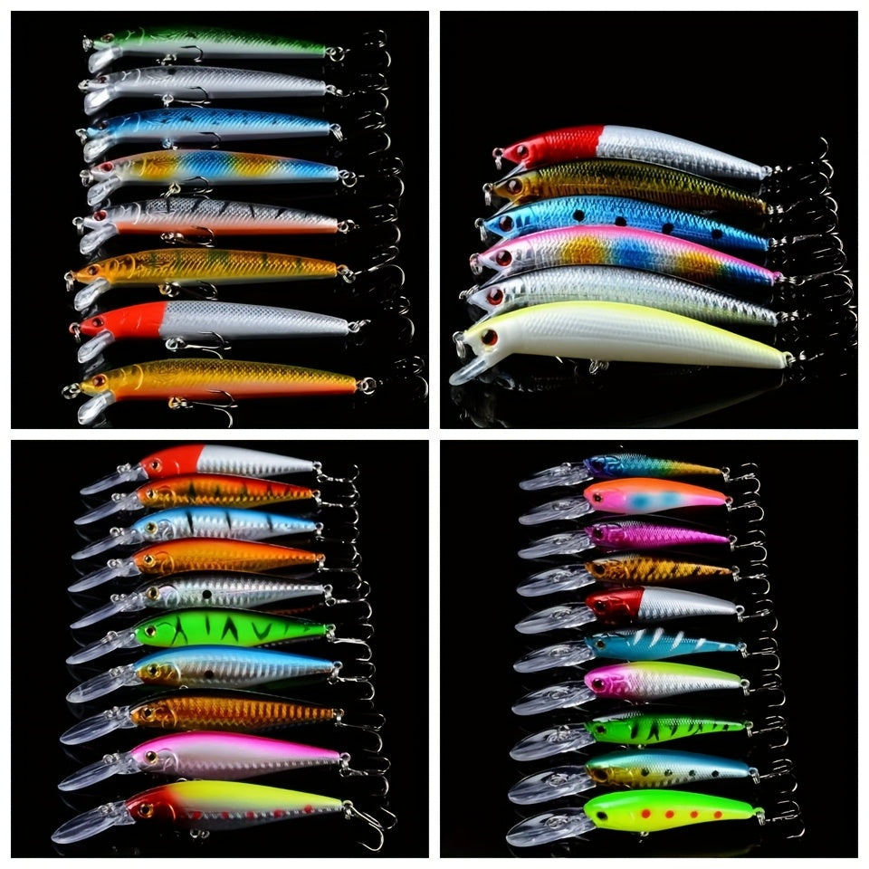 Bionic Minnow Fishing Lure Set 5pcs Hard Artificial Lures Random Color Patterns for Saltwater and Freshwater Bass Trout Pike Fishing Tackle Gift for Anglers
