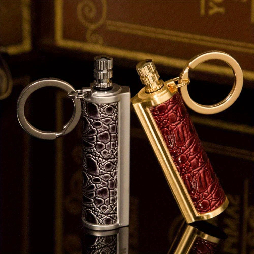 Flint Fire Starter Keychain Metal Matchstick Permanent Match Lighter Portable Waterproof Emergency Fire Starter Gear for Outdoor Camping Hiking Survival EDC Men's Gift
