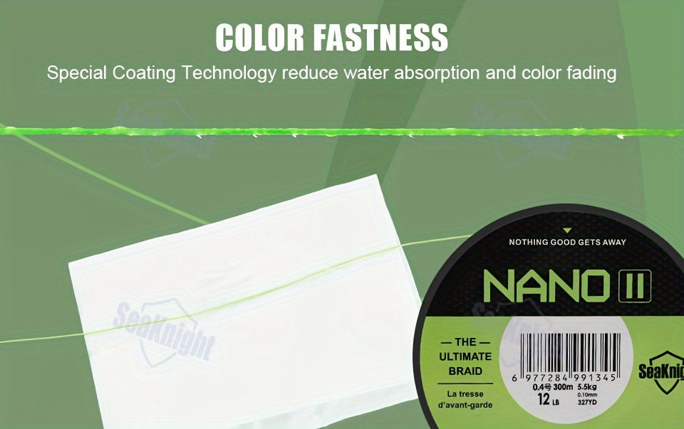 PE Braided Fishing Line 4-Strand – Ultra-Strong UHMWPE Zero Stretch Smooth Casting Line for Bass Trout Catfish Freshwater Saltwater Fishing – Low-Vis Green, Hi-Vis Green & Yellow – 7–15LB 110 & 327 Yds