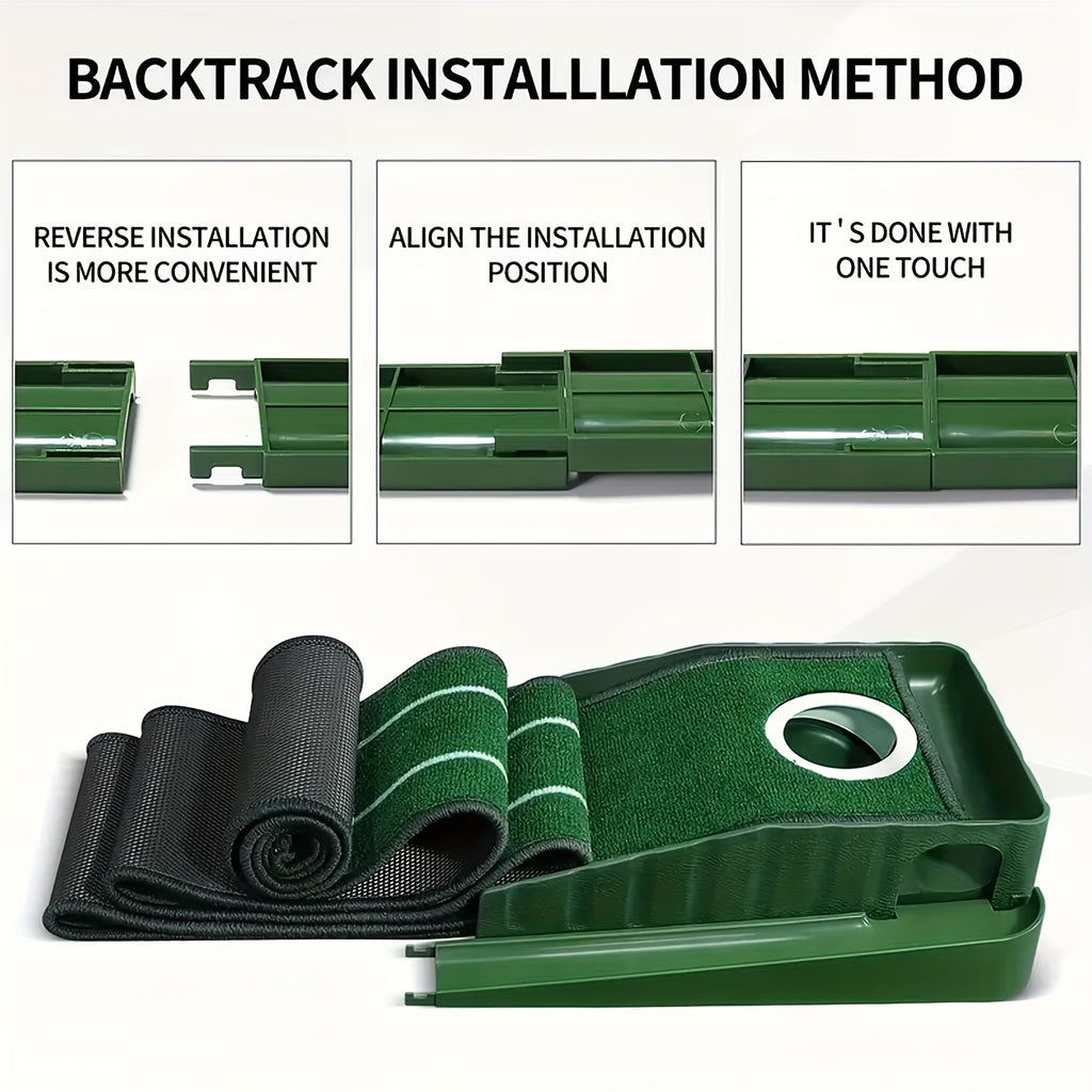 Indoor Golf Putting Mat with Automatic Ball Return and Post-Hole Collection System Practice Putting Green for Home Office Outdoor Use Improve Putting Skills Gift for Golf Lovers