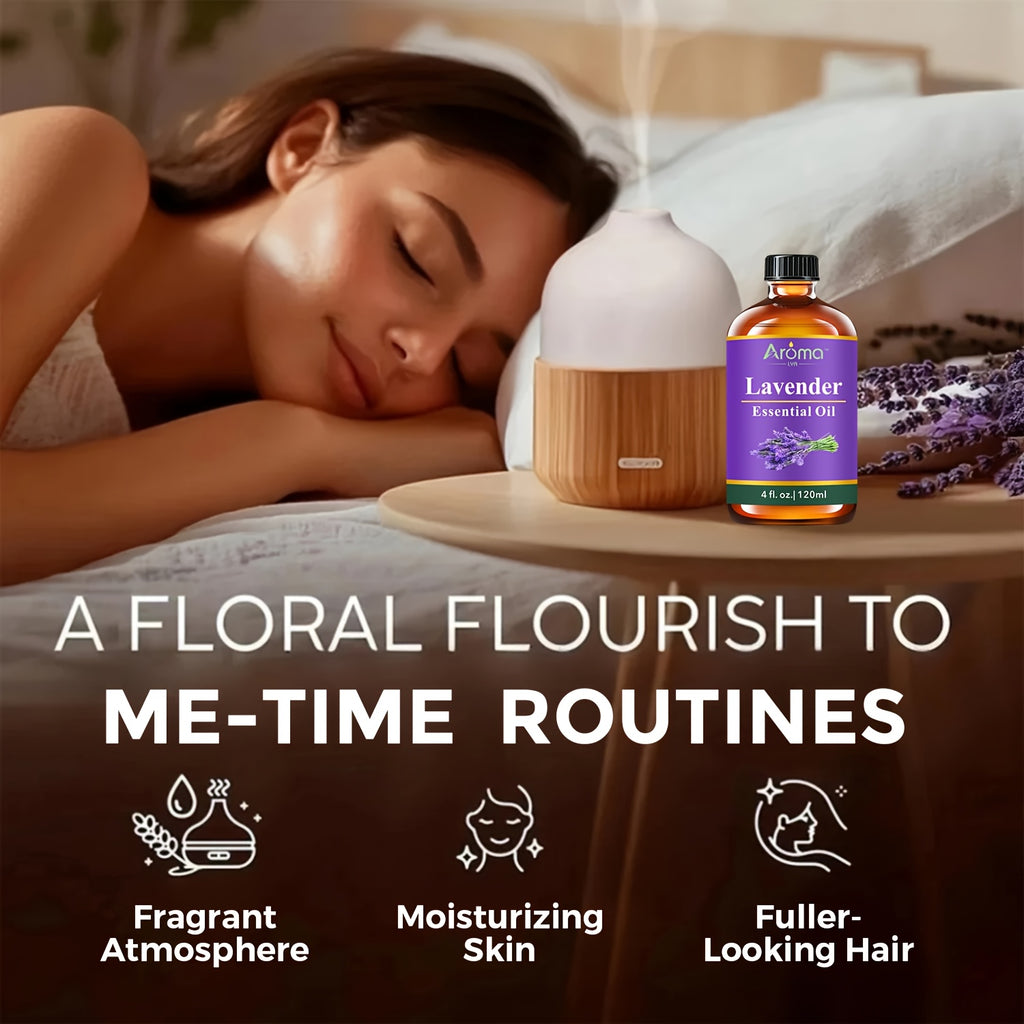 4 fl oz Pure Essential Oils Set – Lavender, Eucalyptus, Peppermint, Frankincense, Lemon, Sweet Orange & Coconut Vanilla | Aromatherapy Oils for Diffuser, Humidifier, Candles, Body & Car Air Freshener
