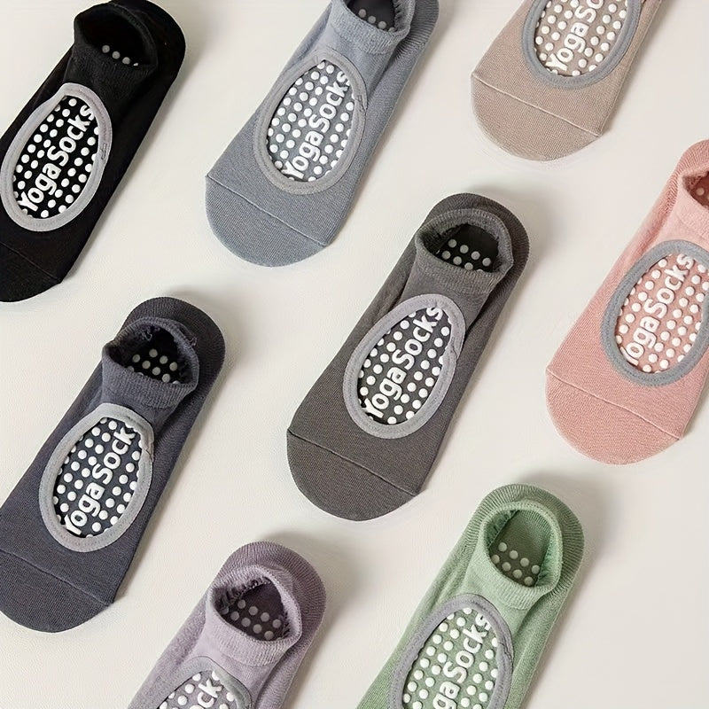 Non-Slip Yoga Socks for Women 4 Pairs Grip Socks with Silicone Dots Open Toe Design Pilates Barre Ballet Dance Fitness Socks Mixed Colors All Seasons