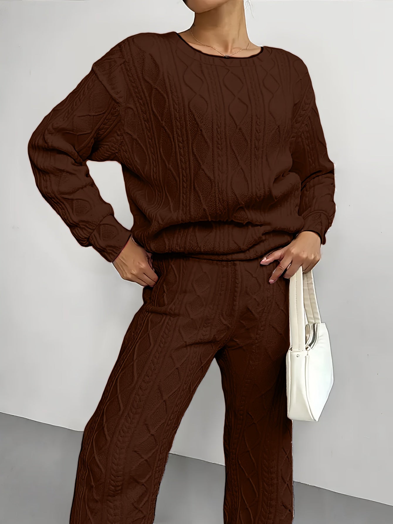 Women's Casual Pullover Two-Piece Set Long Sleeve Top & Jogging Pants – Spring Fall Loungewear S-XXL