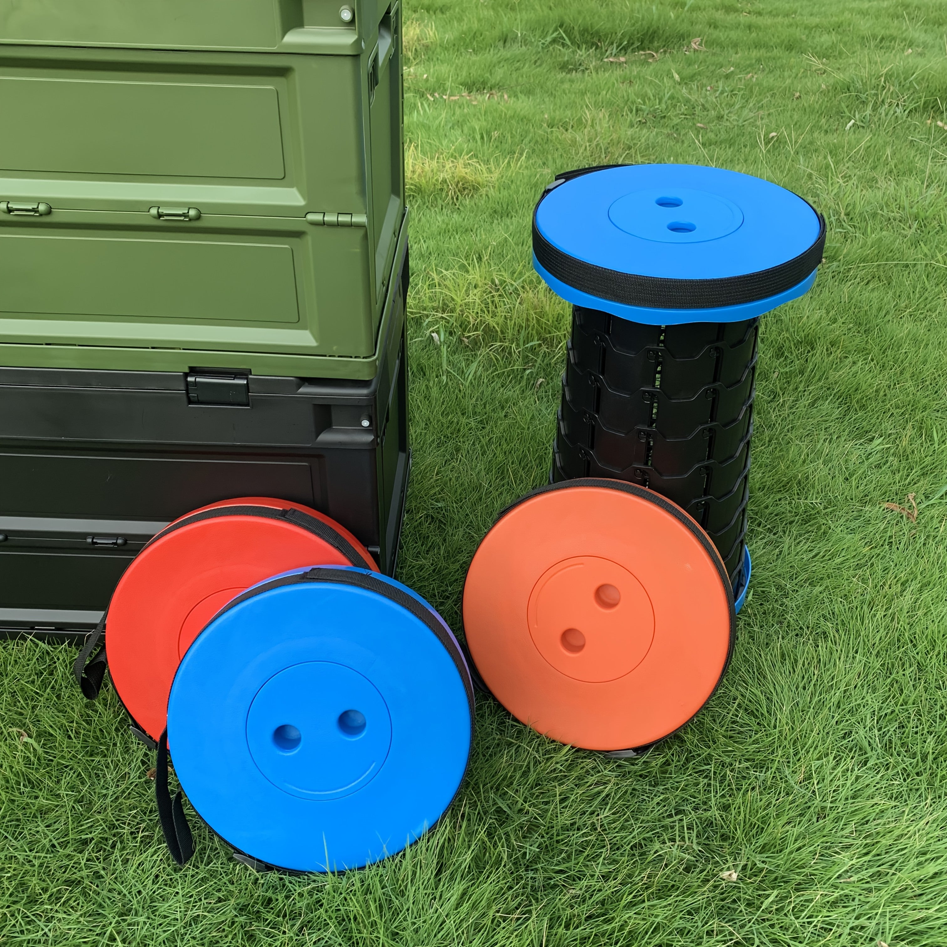 Portable Folding Telescopic Stool 400 Lbs Capacity – Lightweight Foldable Seat for Outdoor Camping Fishing Hiking Indoor Kitchen Use
