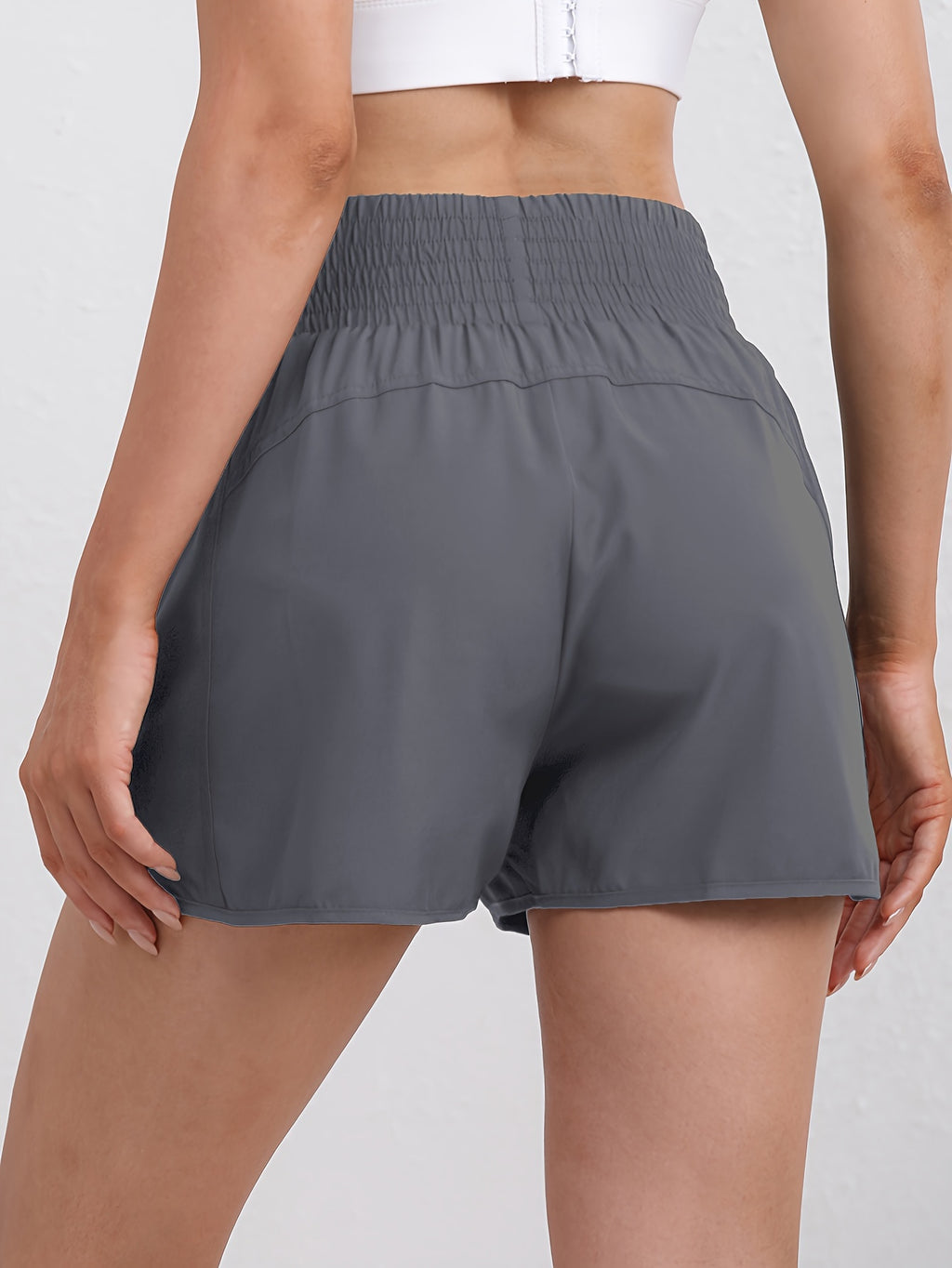 Women's High-Waisted Running Shorts with Pockets – Quick-Dry Elastic Workout Gym Shorts, No Transparency, Slant Pockets, 7 Colors, Sizes S-XXL for Running Yoga Hiking Gym