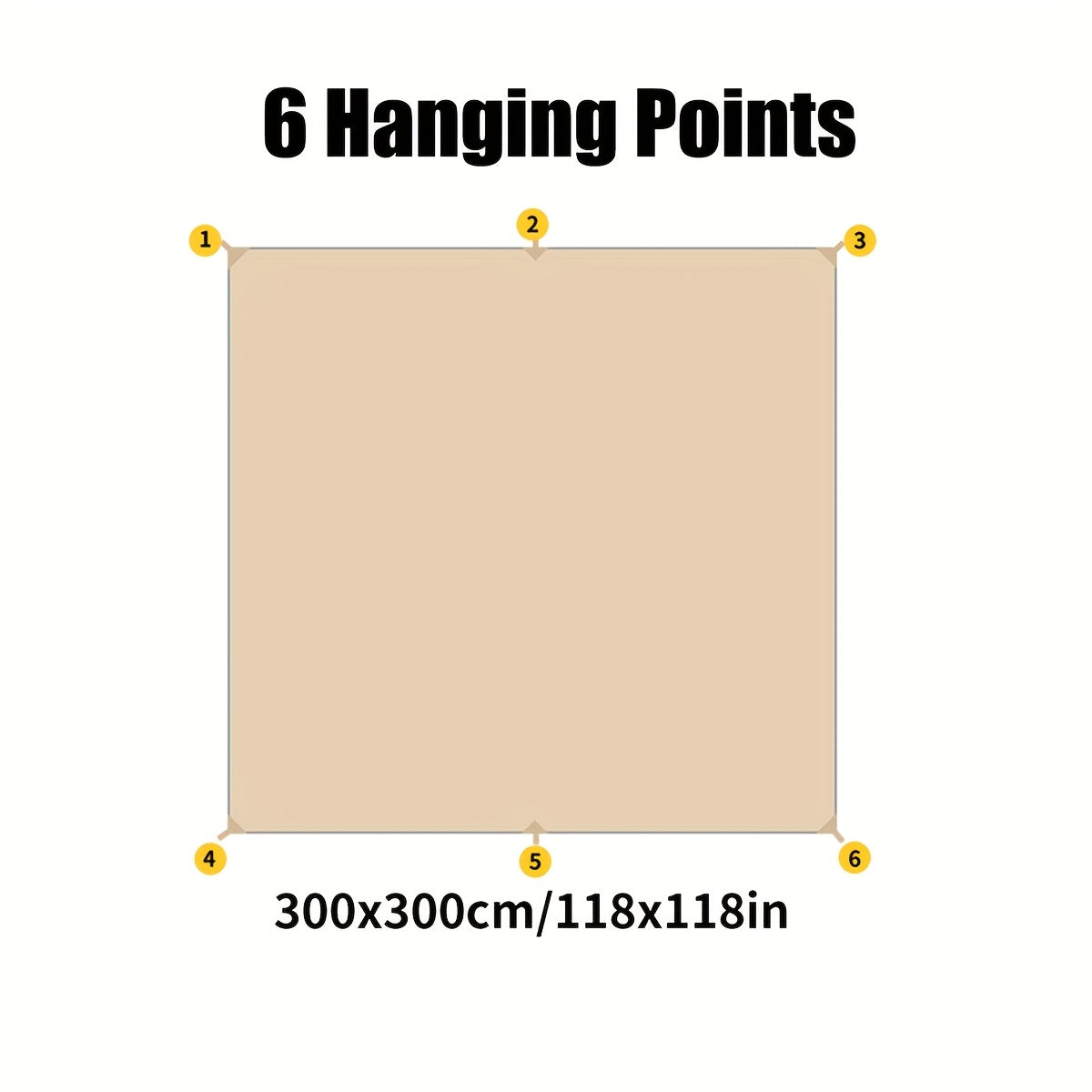 Camping Sunshade Tarp 6-Person Multi-Function Sun Shelter with 19 Hanging Points – Lightweight Canopy for Hiking Mountaineering Travel Parties & All-Season Tent Shade
