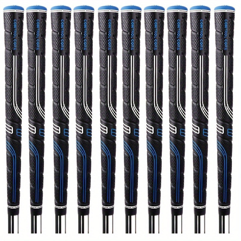 Jumbo Golf Grips 10-Pack Oversized Soft Rubber Anti-Slip for Iron & Wood Clubs - Ergonomic Precision Control Golf Club Grips for Men Women All Skill Levels - Blue Golf Accessories