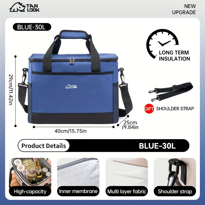 Insulated Cooler Bag Large Capacity Portable Lunch Bag for Camping Hiking Picnic Beach Car Travel Outdoor Food Storage