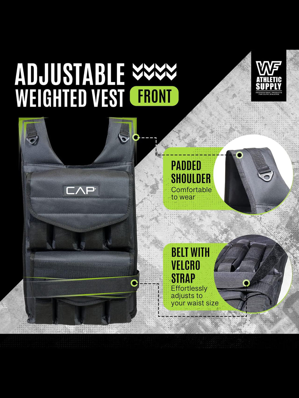 40LB Adjustable Weighted Vest for Strength Training Workout & Running – Removable Weight Packets Body Weight Jacket for Men Women – Reflective Padded Fitness Vest Regular Length