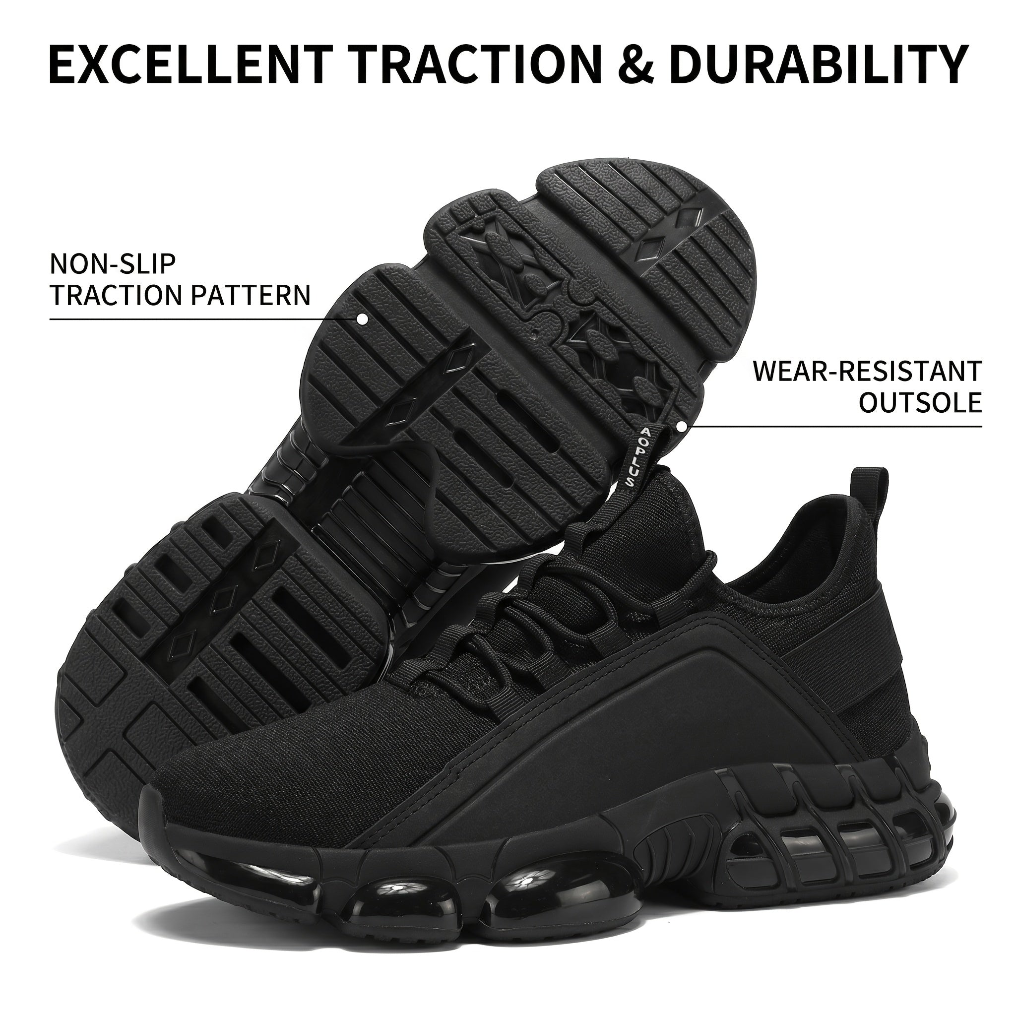 Men's Lightweight Running Shoes – Breathable Training Sneakers, Low-Top Lace-Up, Rubber Sole, All-Season Comfort for Gym, Road & Casual Wear | Black, Blue, White, Khaki