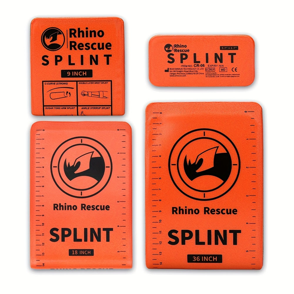 First Aid Splint Set 4-Pack – Rollable Emergency Splints in 4 Sizes (36", 18", 9", 4"), Lightweight Compact for First Aid Kit, Camping, Hiking, Survival & Emergency Preparedness