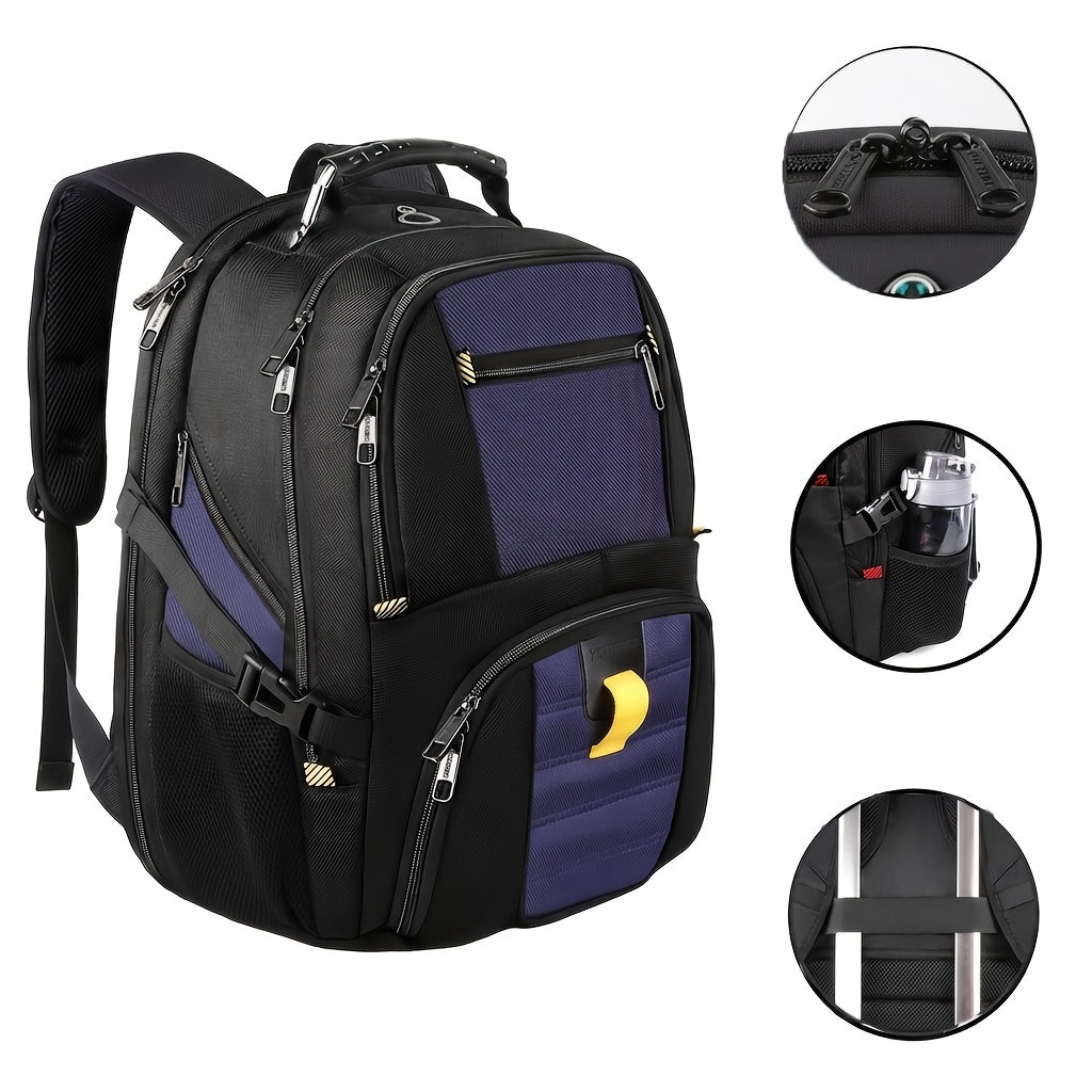 50L Extra Large Travel Backpack Fits 17" Laptop – Airline Approved, 3-Compartment Business & College Backpack for Men & Women, School, Work & Travel