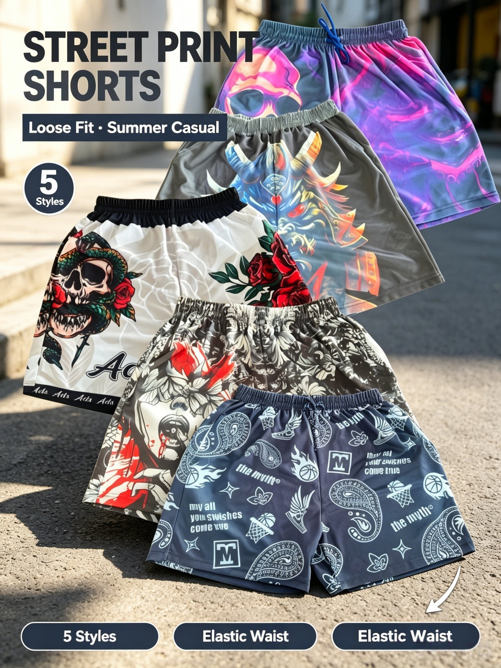 Men's Quick Dry Mesh Shorts 5 Pack Casual Athletic Drawstring Elastic Waistband Micro Stretch Workout Running Gym Shorts S-XXXL Multi Color