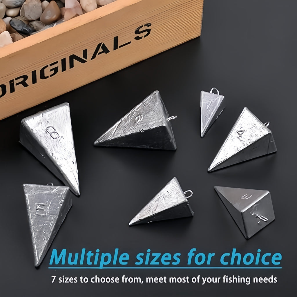 Pyramid Fishing Sinkers 1oz-10oz Multi-Pack Saltwater Freshwater Surf Bottom Fishing Weights for Bass Pompano Drum Croaker Sand-Perch Tackle Accessories