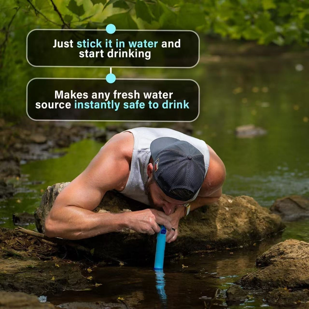 4PCS Personal Water Filter Straw – Mini Water Purifier Survival Gear for Hiking, Camping, Travel & Emergency Preparedness