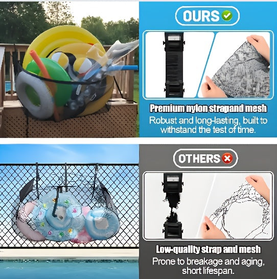 Large Mesh Drawstring Bag Pool Float Storage Bag Inflatable Swimming Ring Bag Beach Pool Toy Organizer Net Bag 60 Inch