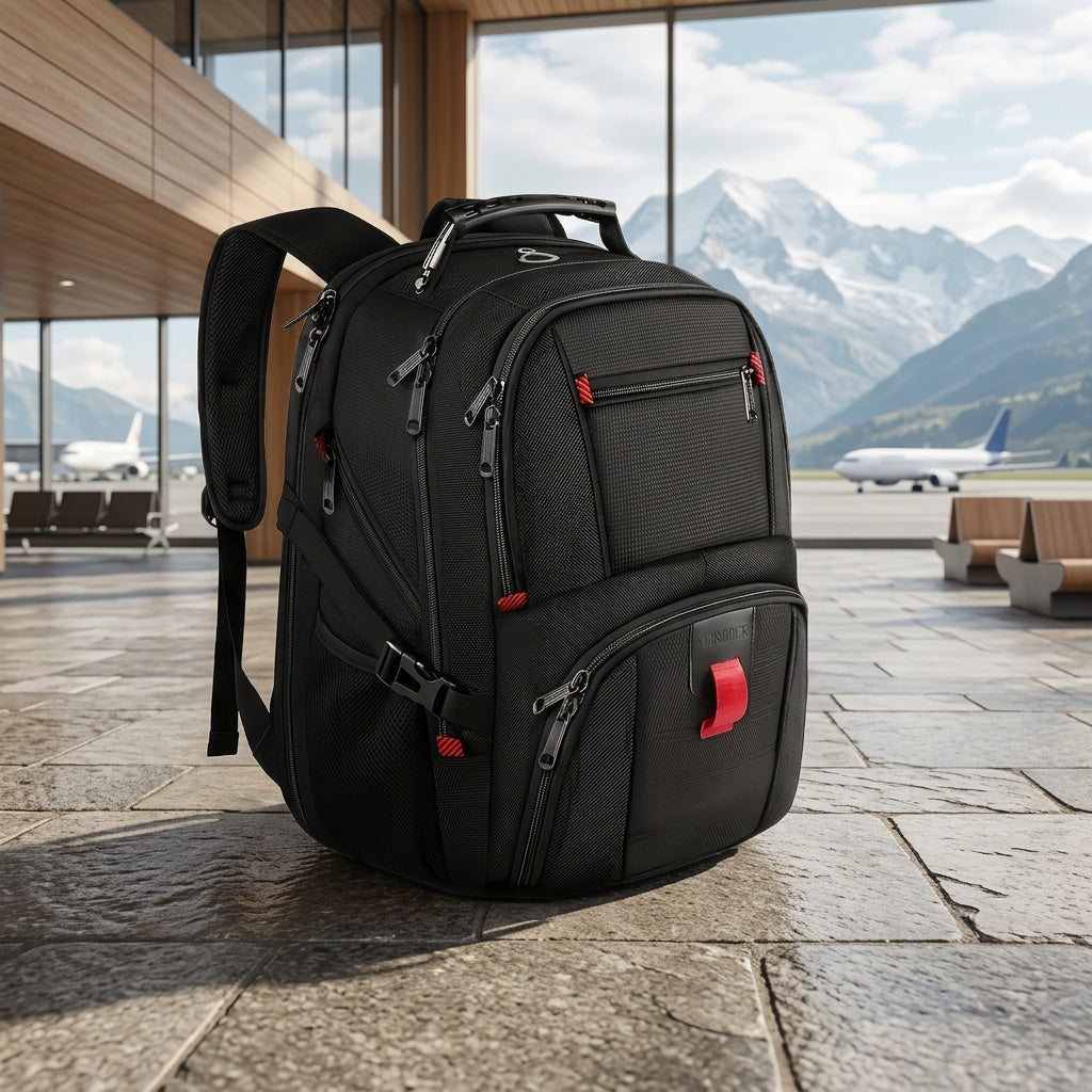 50L Extra Large Travel Backpack Fits 17" Laptop – Airline Approved, 3-Compartment Business & College Backpack for Men & Women, School, Work & Travel