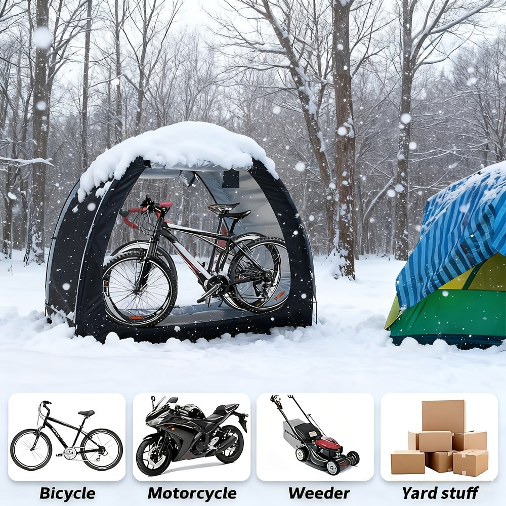 Outdoor Bike Storage Shed Tent 2-3 Bikes 210D Oxford Fabric PU4000 Waterproof UV Resistant Portable Bicycle Storage Tent Garden Tool Lawn Mower Storage All-Season