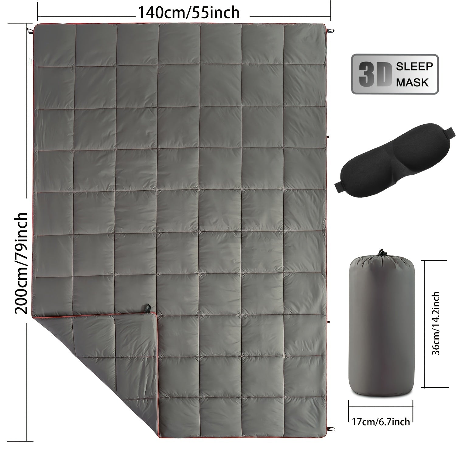 Puffy Camping Blanket Lightweight Down Alternative Ultra Warm Hammock Quilt 55x79 Inch for Camping Hiking Traveling Picnic Beach Party Cold Weather Outdoor Gear Multiple Colors
