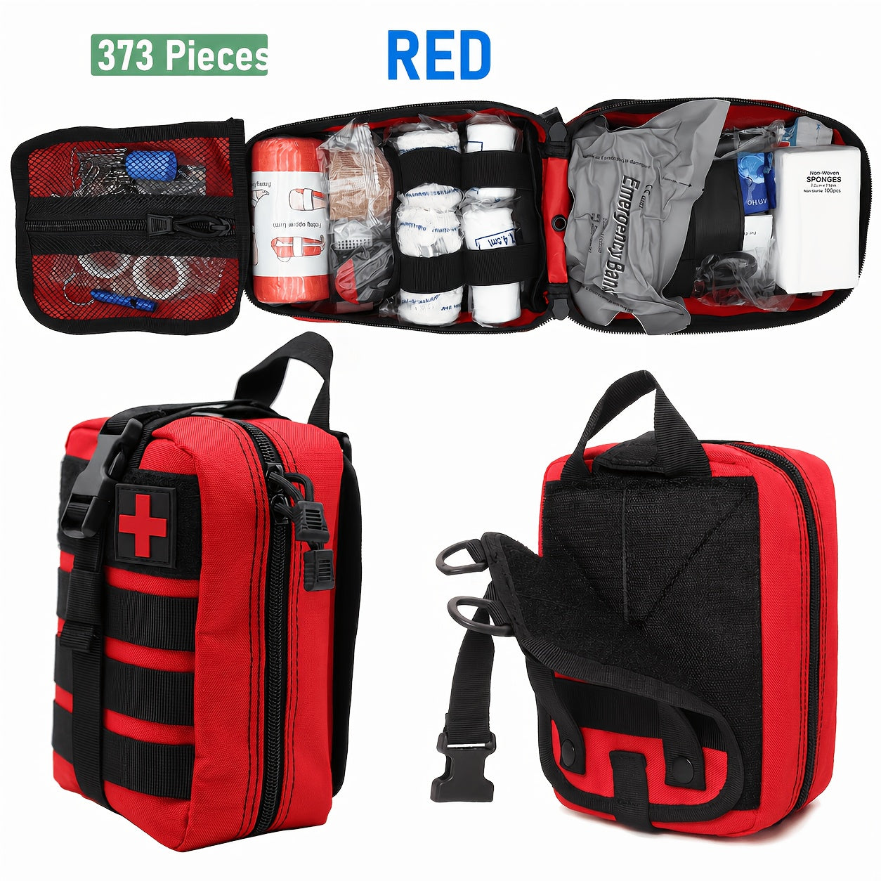 IFAK Tactical First Aid Kit Bag with Tourniquet Scissors Whistle – Portable Emergency Survival Kit for Hiking Camping Hunting Car Outdoor Adventures