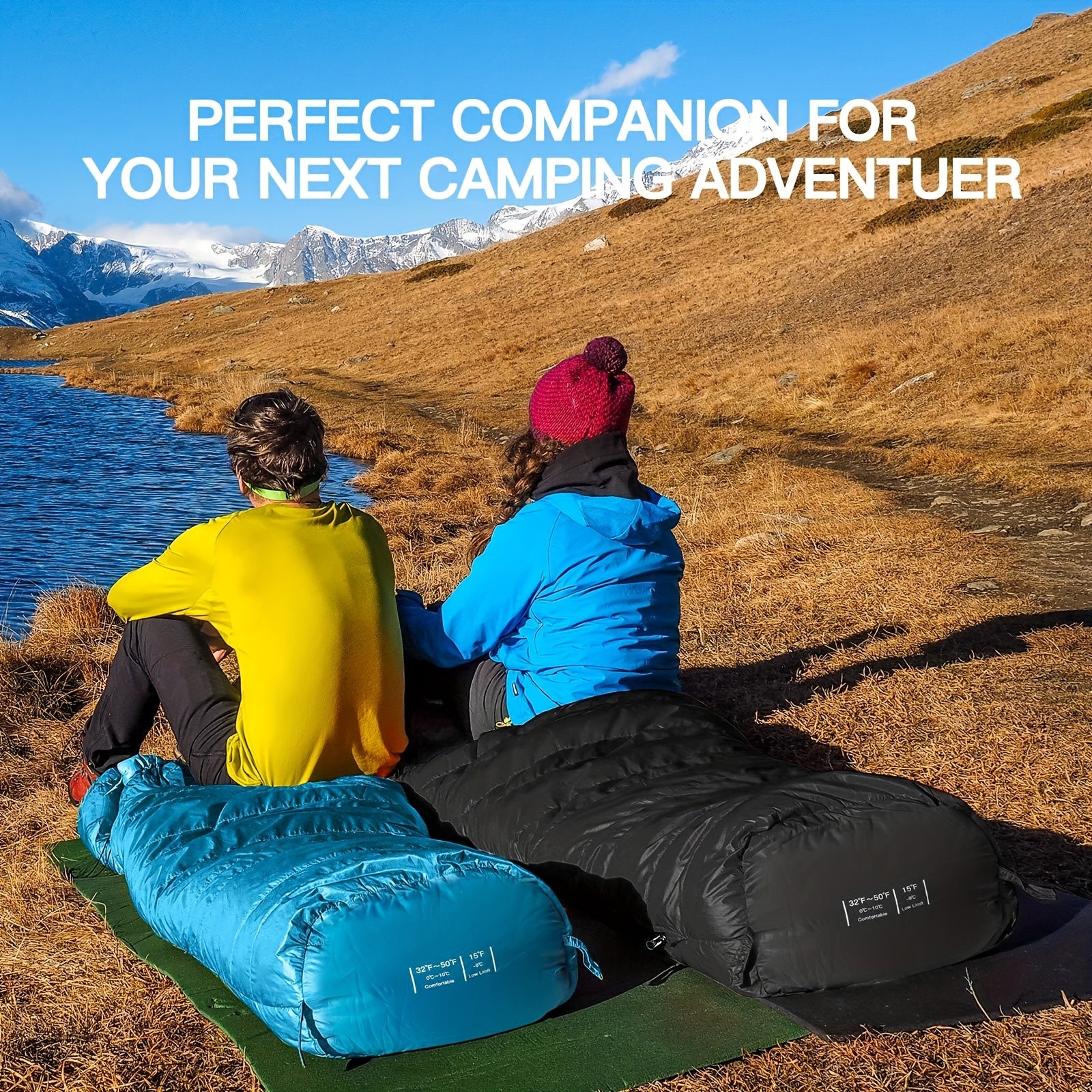 Mummy Sleeping Bag 15-45°F 3-4 Season Cold Weather Ripstop Shell Synthetic Fill Anti-Snag Zipper Lightweight Washable for Backpacking Camping Hiking Adults Up to 6ft