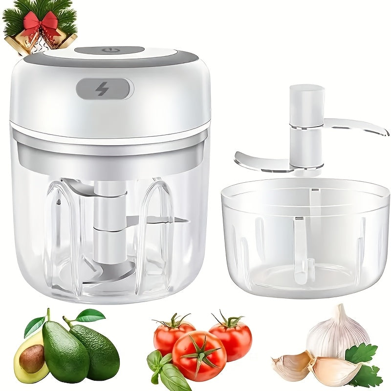 Mini Food Processor Cordless Rechargeable USB Electric Food Chopper with Meat Grinder Blade – Portable Vegetable Cutter Garlic Crusher Fruit Grinder for Kitchen