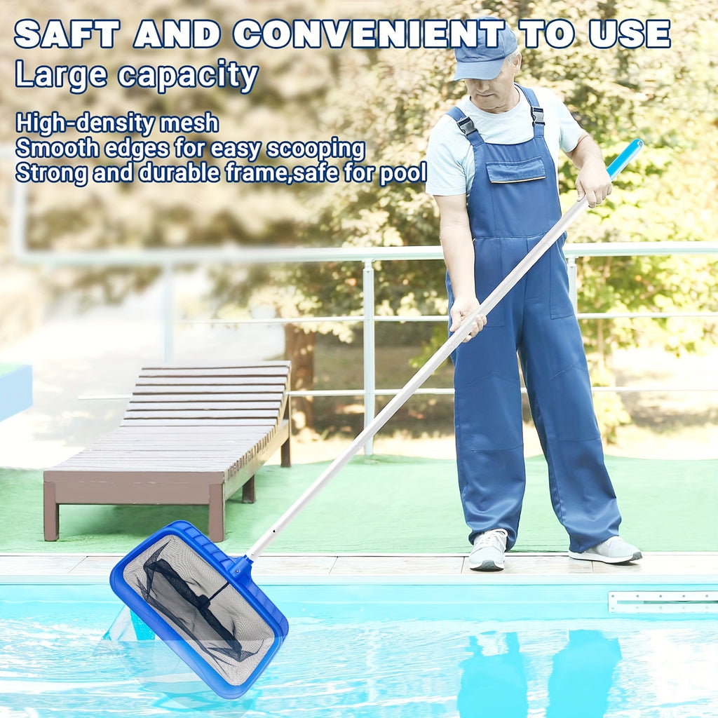 Pool Skimmer Net Fine Mesh 17 Inch Deep Bag Leaf Rake – Debris Removal for Swimming Pool Cleaning Leaves Algae Dirt Fits Standard Telescopic Pole Above Ground In-Ground