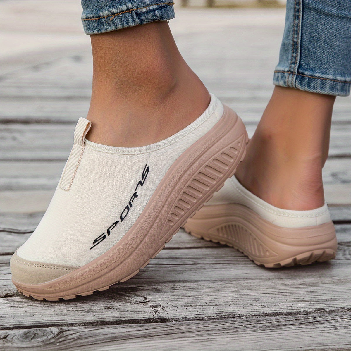 Women's Breathable Mesh Shoes Lightweight Slip On with Thickened Shock Absorbing Sole Anti-Slip – Casual Indoor Outdoor Walking Shoes US 6-11