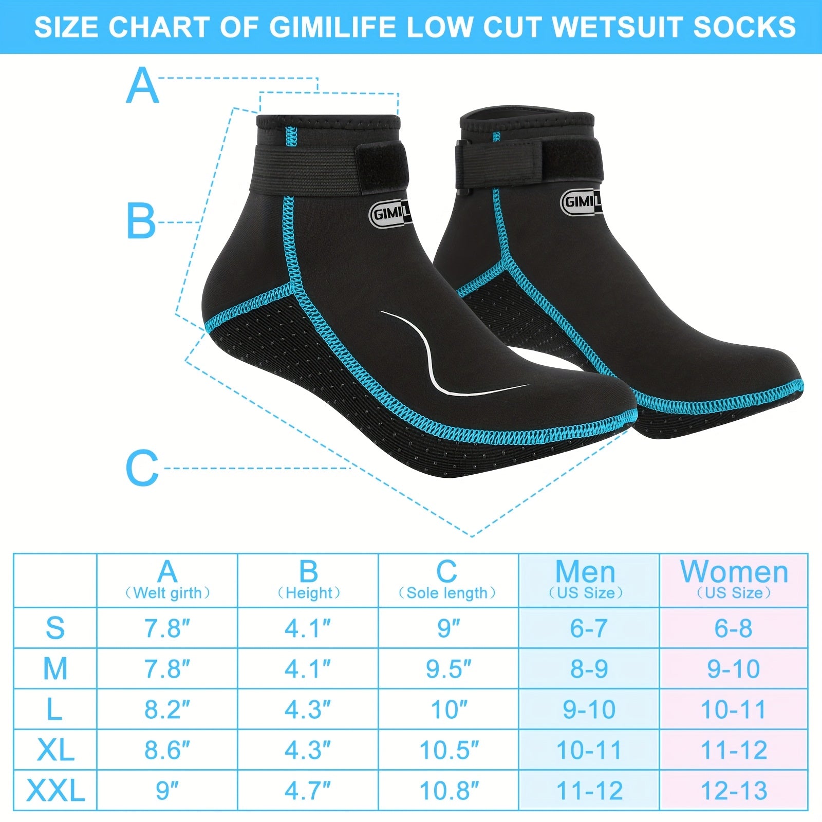 Neoprene Water Socks 3mm for Men & Women – Non-Slip Warm Diving Wetsuit Fin Socks High & Low Cut for Surfing Snorkeling Kayaking Beach S-XXL
