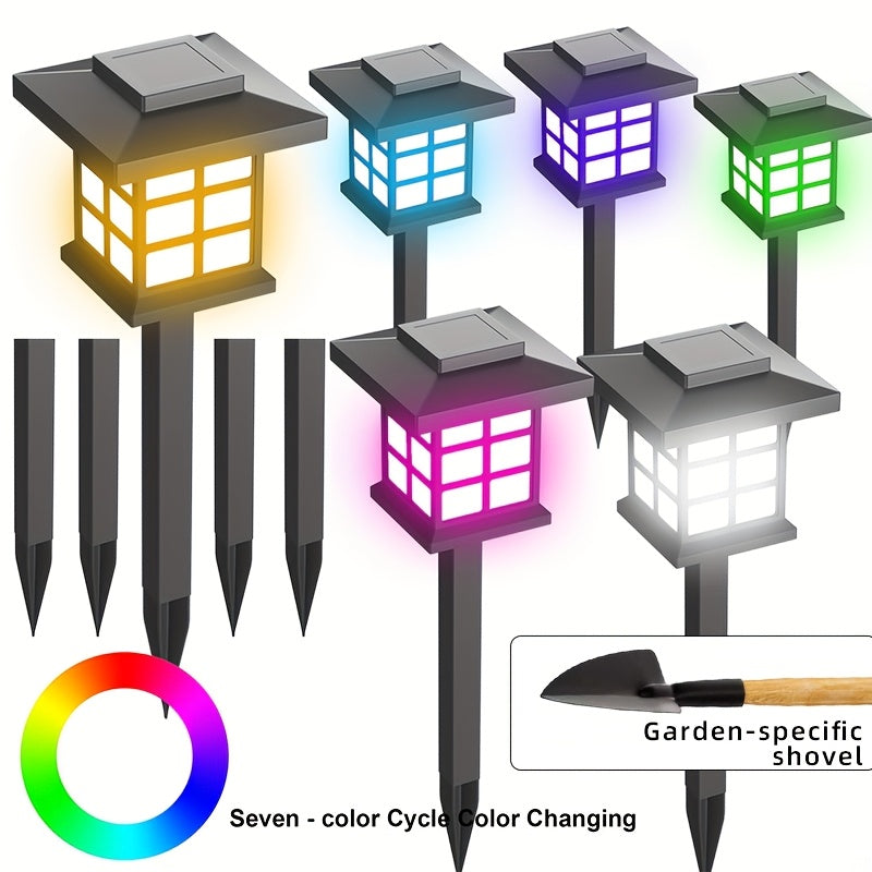 Solar Pathway Lights Outdoor IP55 Waterproof LED 10-Hour Runtime – Garden Driveway Landscape Stake Lights Auto Dusk-to-Dawn – Warm White & Color-Changing – 6 12 24 Pack