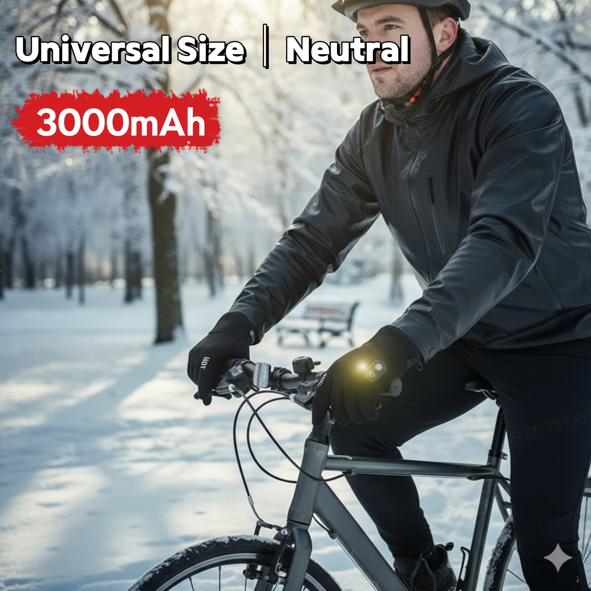 Electric Heated Gloves 3000mAh Rechargeable Hand Warmer Gloves Detachable Fingers 3 Heat Settings Washable Battery Heated Gloves for Cycling Gaming Outdoor Winter Men Women