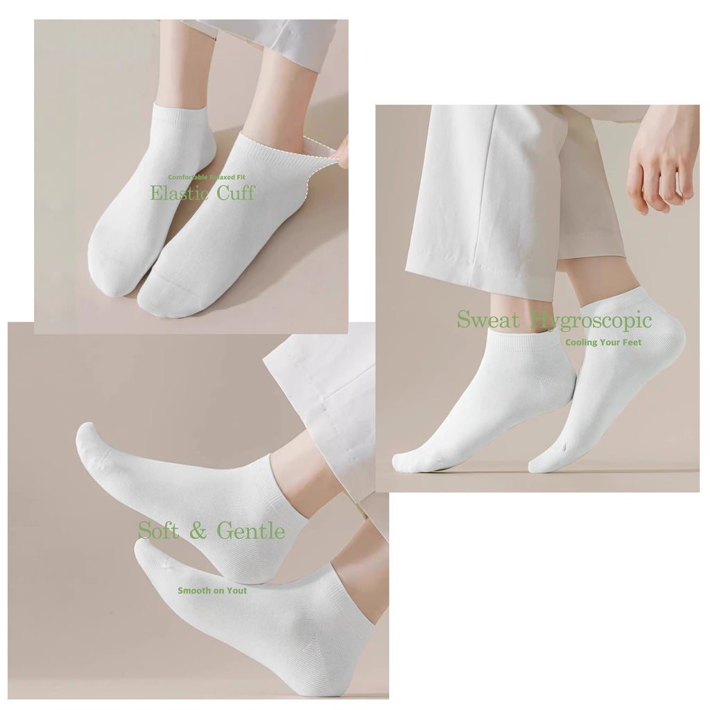 Athletic Cotton Ankle Socks 12-Pack for Men Women – Low Cut Breathable Moisture-Wicking Running Sport Socks, Reinforced Heel & Toe, White Black Mixed, Sizes 9-11 & 10-13