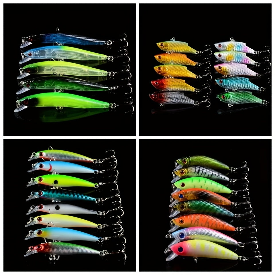 Bionic Minnow Fishing Lure Set 5pcs Hard Artificial Lures Random Color Patterns for Saltwater and Freshwater Bass Trout Pike Fishing Tackle Gift for Anglers