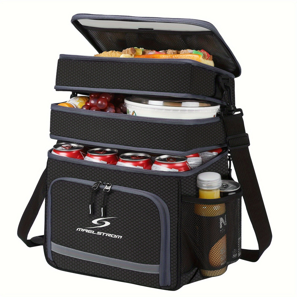 Large Insulated Lunch Bag Triple Compartment 5 Gallon Leakproof – Professional Cooler Tote with Shoulder Strap for Men Women Work Office Camping