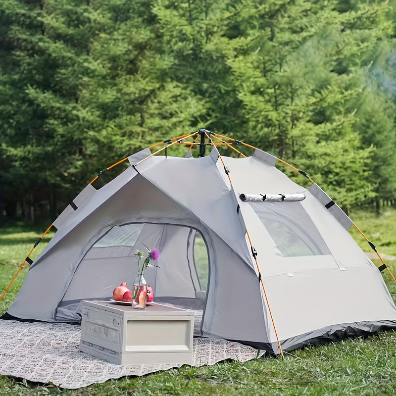 Pop Up Tent 3 Seconds Quick Open – Automatic Camping Tent, Fiberglass Poles, Oxford Cloth, All-Season Zip Closure, Double Door & Window Options, 2 Person, for Hiking, Travel & Beach