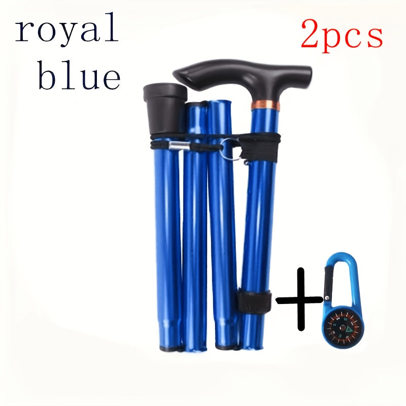 Foldable Hiking Poles 2pcs Adjustable Trekking Poles with Rubber Tips Lightweight Collapsible Walking Sticks for Men Women Outdoor Hiking Camping Trail