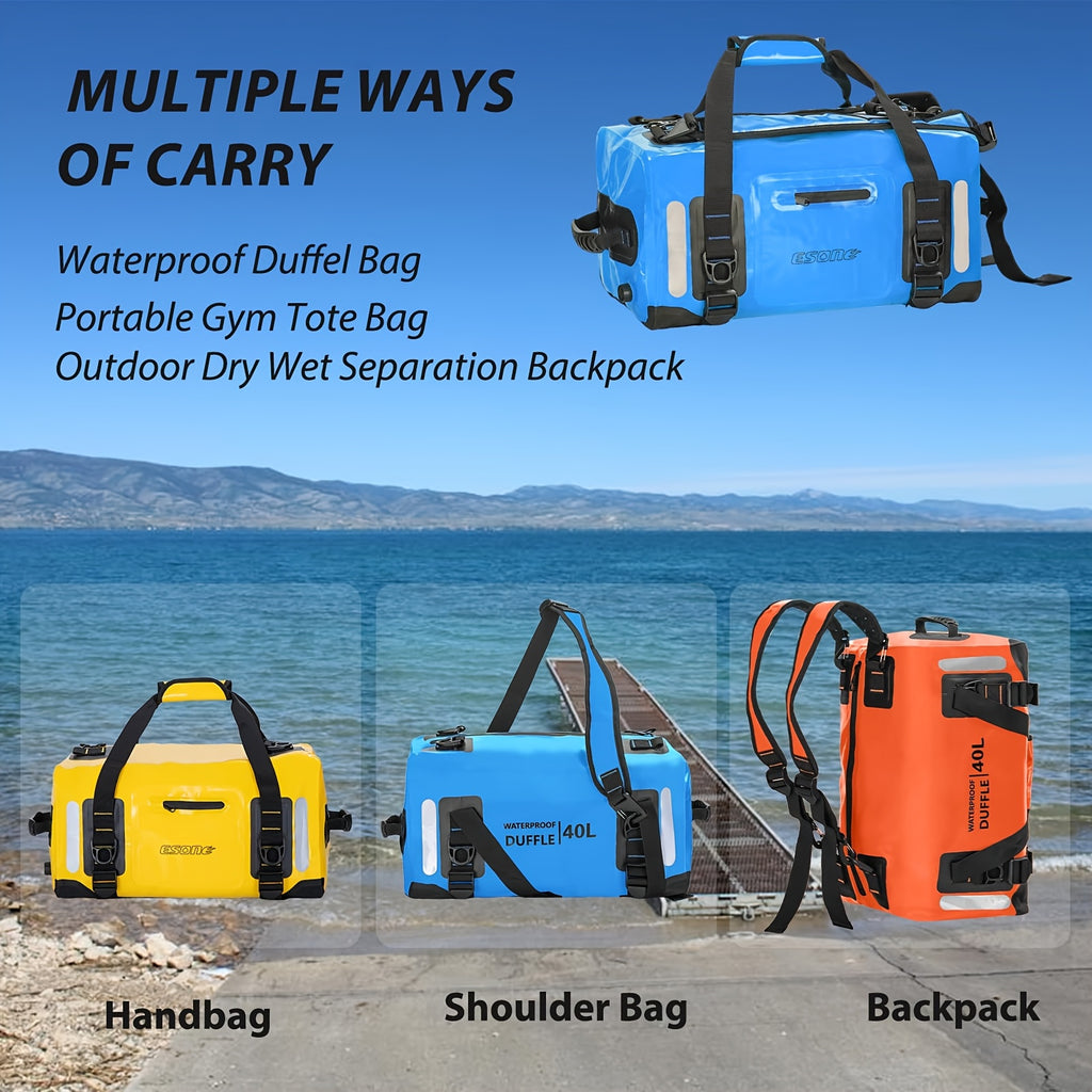 Dry Bag Backpack Waterproof 40L 60L Roll Top Sack for Kayaking Camping Surfing Paddle Board Boating Men Women Blue Orange Yellow