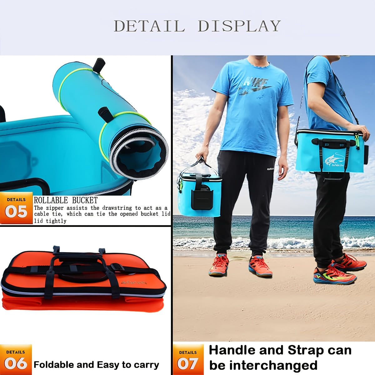 Collapsible Fish Bucket for Fishing – EVA Live Fish Holder, Foldable Bait Bucket & Fish Safety Bag for Outdoor Camping, Multiple Sizes & Colors