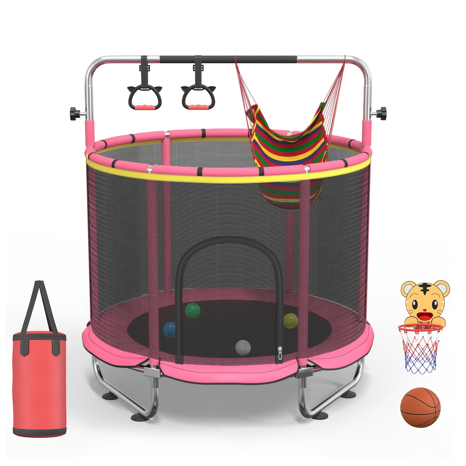 Leisure Sports Trampoline for Kids Adults Outdoor Backyard Fitness Fun Exercise Jumping Trampoline Multiple Colors Home Gym Cardio Workout
