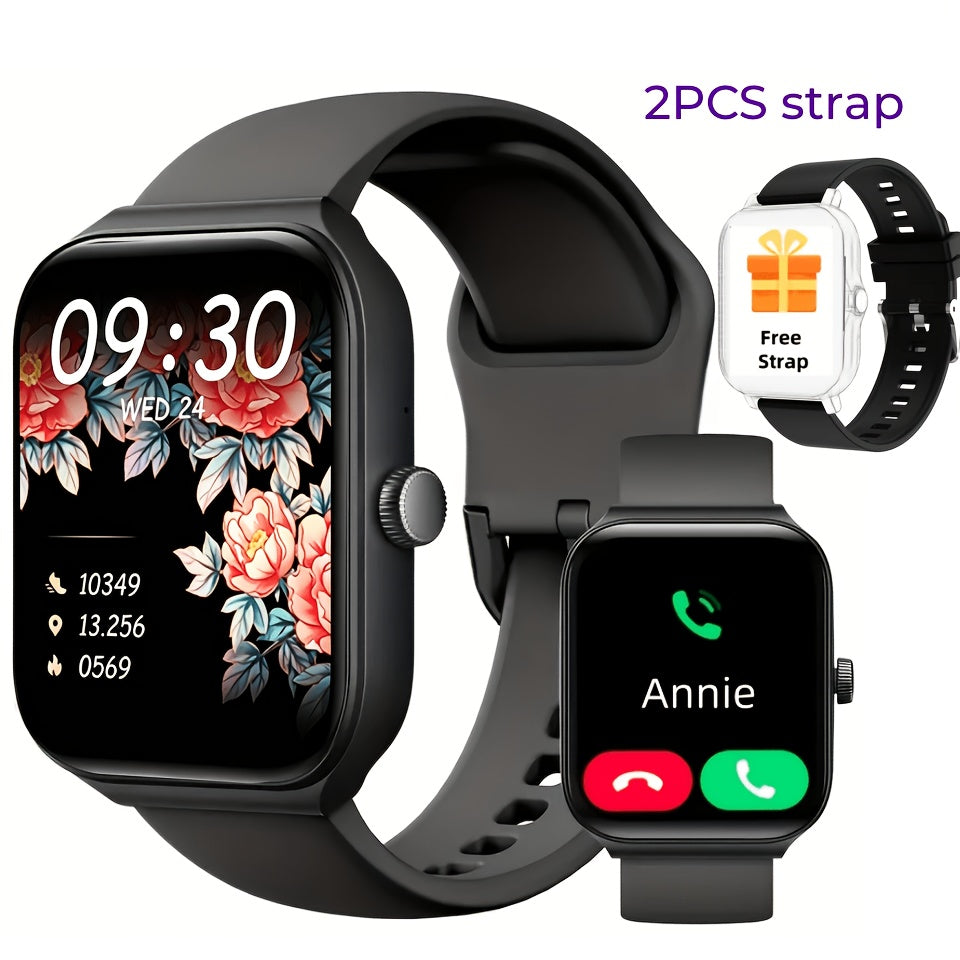 Smart Watch 1.83 Inch Screen Wireless Calling Fitness Tracker Step Counter Heart Rate Monitor Multiple Sports Modes for iPhone Android Men Women