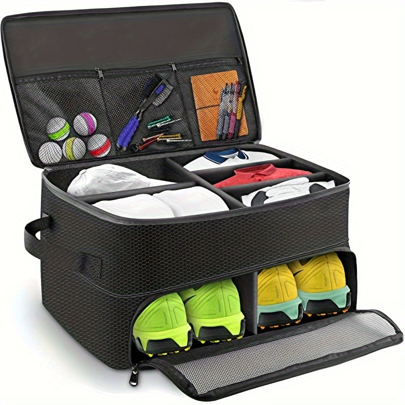 Golf Ball Bag Oxford Fabric Storage Pouch - Portable Golf Ball Carrier with Zipper for Men Women Golfers, Holds 12+ Balls, Lightweight Golf Accessories Organizer for Course, Cart & Range