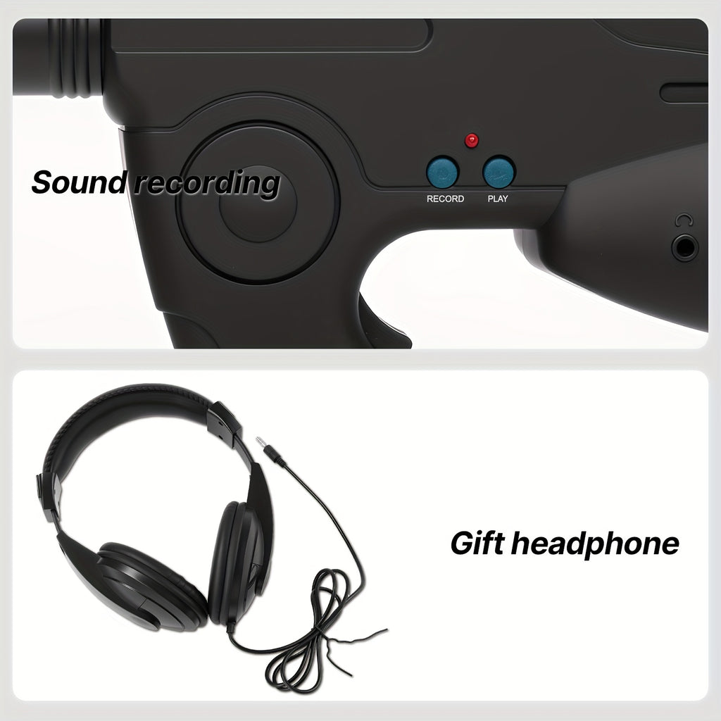 Bionic Ear Long Range Sound Amplifier 8x Monocular Telescope with Headphones Digital Audio Listening Device for Bird Watching Nature Observation Outdoor Adventures Spy Gear Gift