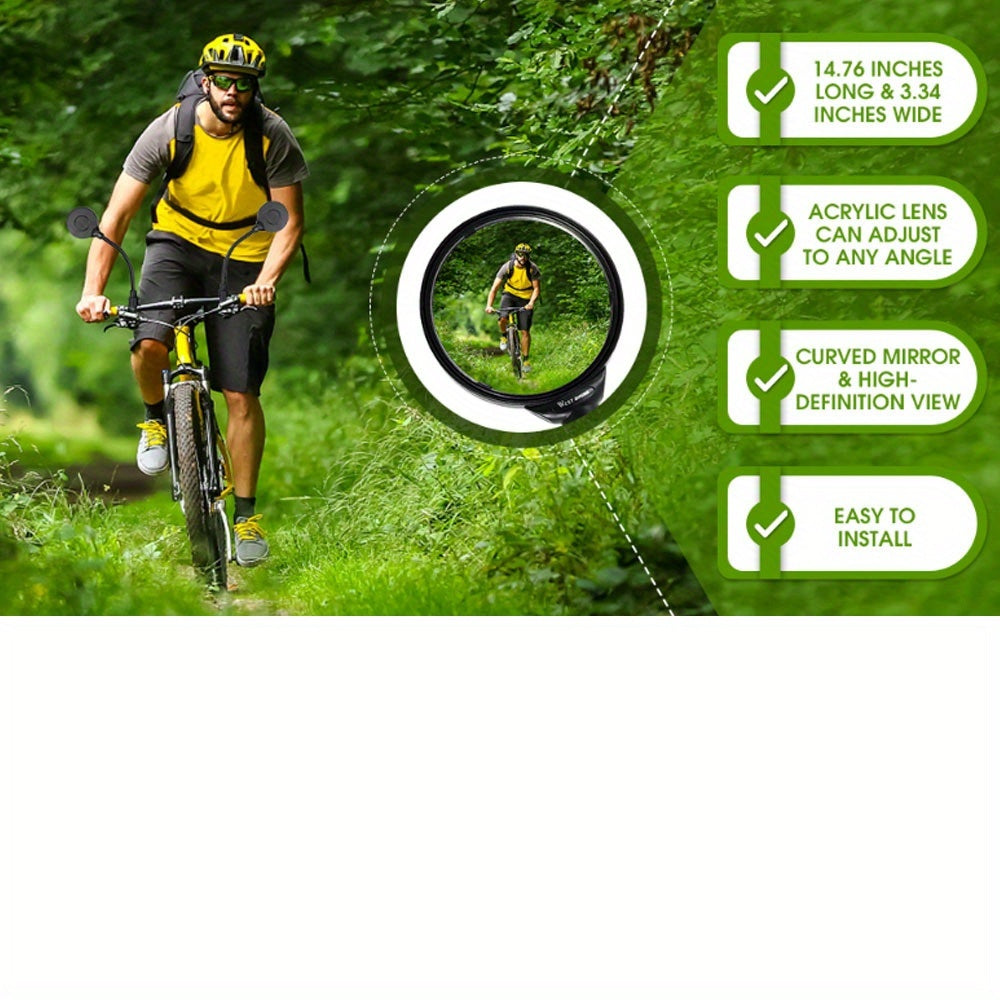 Bicycle Rearview Mirror with Built-In Bell – 360° Rotatable Handlebar Mount, Wide-Angle Convex Lens & Shatterproof Glass for Road & Mountain Bikes, Single or 4pcs Set