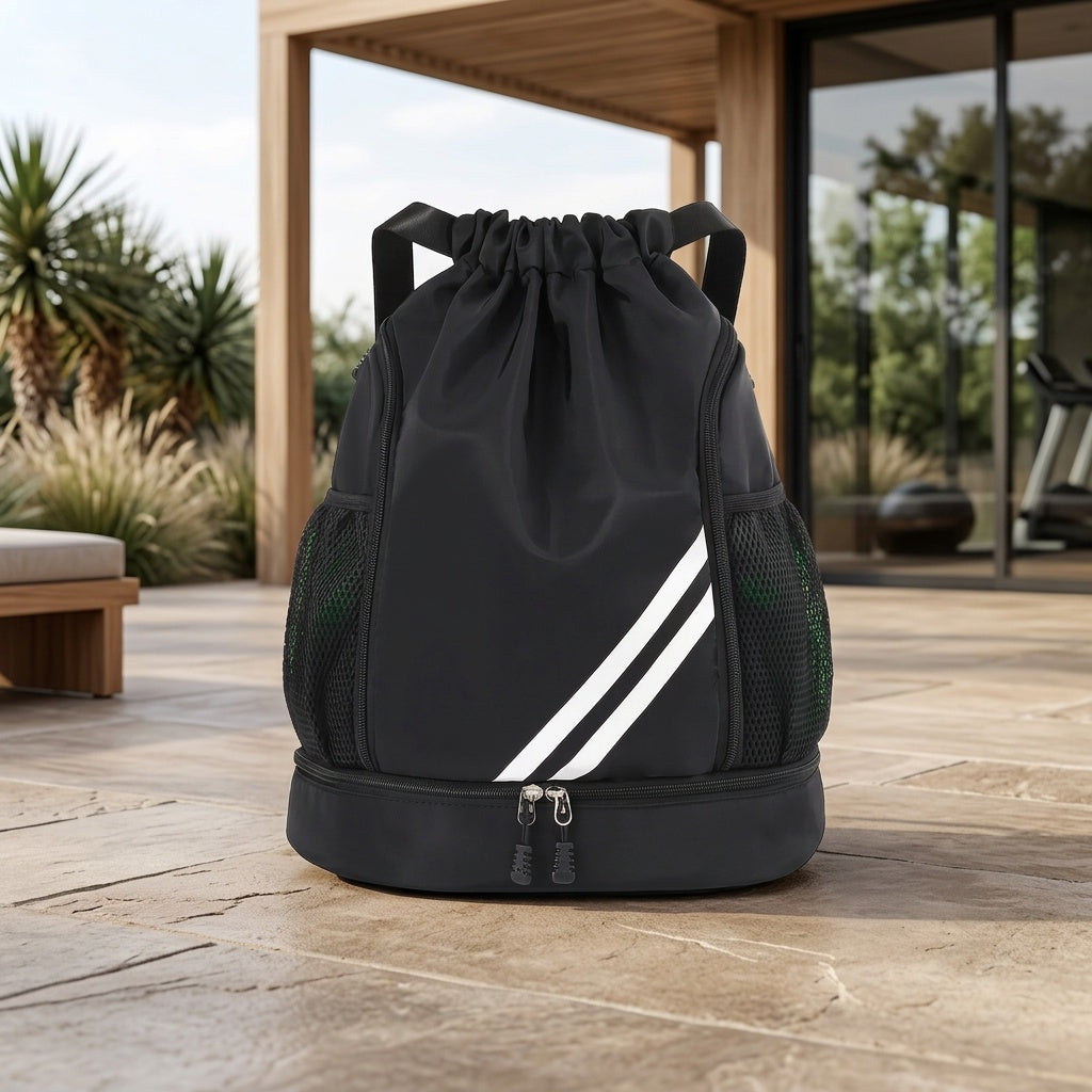 Drawstring Sports Backpack Gym Bag Lightweight for Men & Women – Basketball, Yoga & Fitness Bag with Shoulder Strap, Polyester Lining & Drawstring Pouch