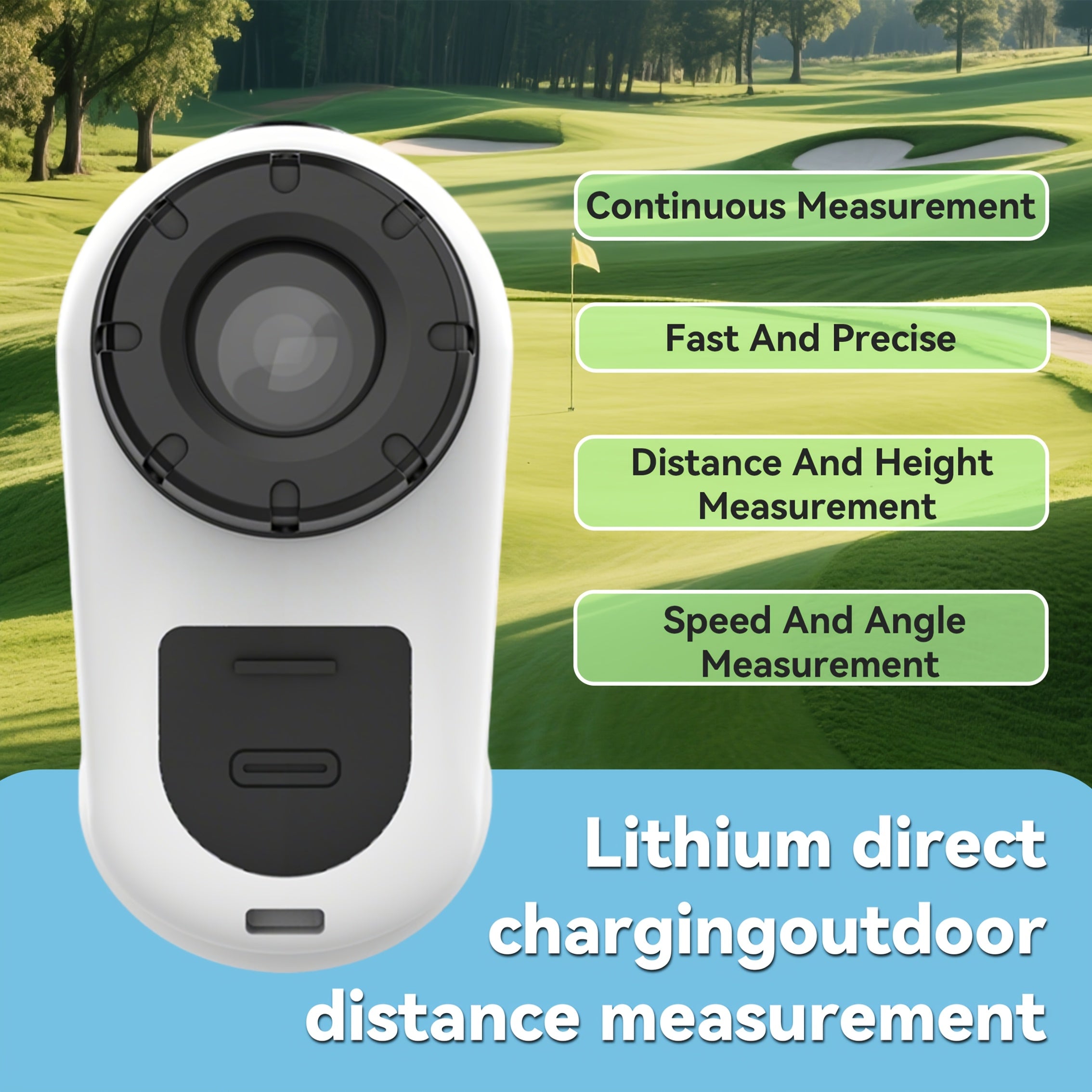 Laser Rangefinder 1200 Yards – 6X Magnification, Slope Switch, Pulse Vibration Target Lock & Trajectory Compensation for Golf & Hunting, Type-C Rechargeable