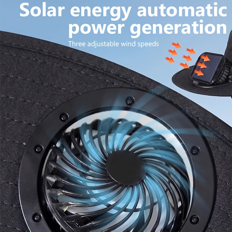Wide Brim Outdoor Hat Solar Fan USB Rechargeable - Lightweight Sun Hat for Fishing Hiking Mountain Climbing, With or Without Fan, Black Khaki Grey Camo