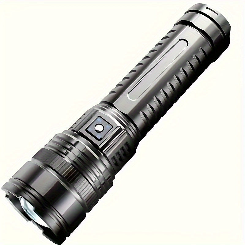 Super Bright COB Flashlight USB Rechargeable with Power Bank – 5 Modes Zoomable Handheld Torch, COB Tail Light, Extra-Large for Camping Hiking Emergency Outdoor Adventures